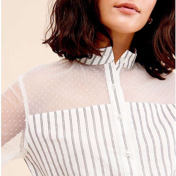 Anthropologie FrenchMauve Striped Buttondown, NEW - Picture 3 of 15